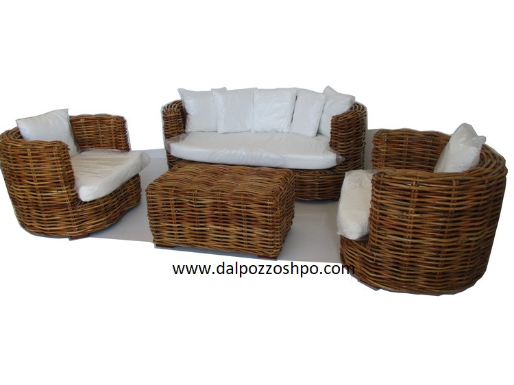 AT/05 SALOTTO 4 PEZZI IN RATTAN CL NATURALE VIMINI